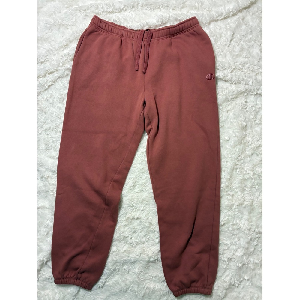 Comfy Champion Mens Sandalwood Red Fleece Jogger Sweatpants Size Medium